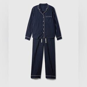Gap Body Flannel PJ Set Navy Stripe Size Large